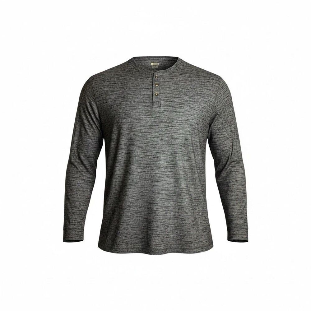 Haggar Mens Long Sleeve Performance Polo Golf Shirt Gray Blue Size XXL Pre-owned